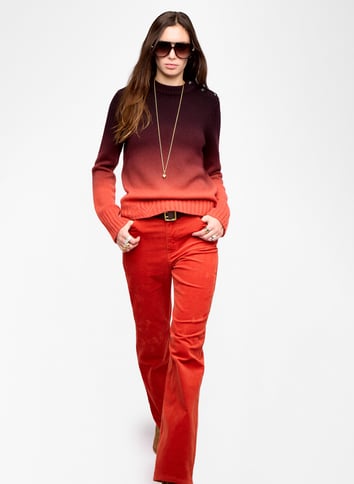 Pull droit col rond en cachemire ZADIG&VOLTAIRE Orange